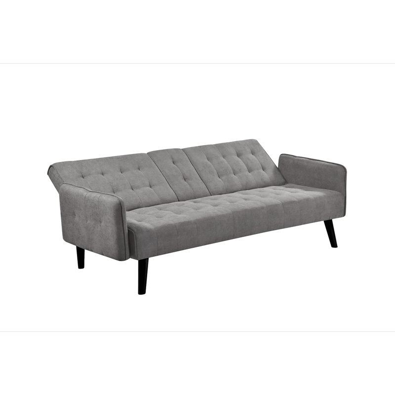 Canapé-lit - Dossier pliant convertible en lit double avec porte-gobelet et table rabattable - Canapé en lin compact pour petits espaces - Assemblage facile