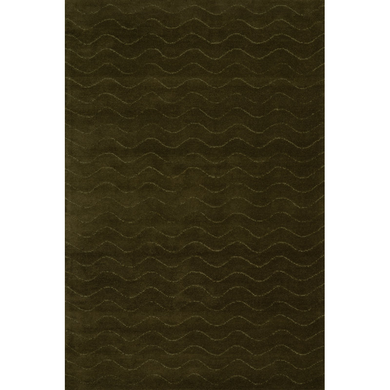 Tapis en laine Gailia, Rectangle 8 pi 6 po x 11 pi 6 po, Vert