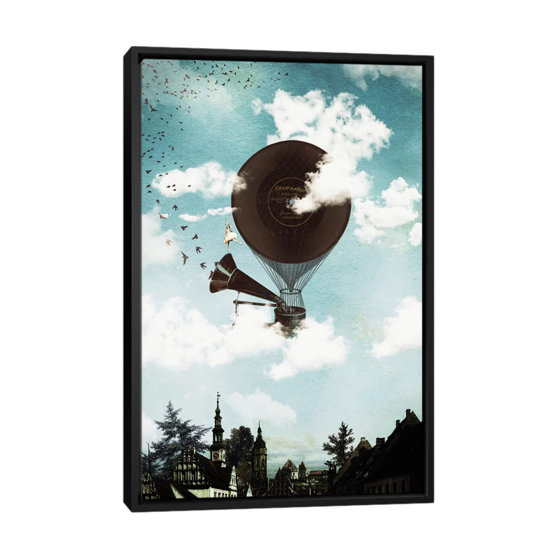 « music flight », reproduction d’impression sur toile, H 26 po x l 18 po x P 1,5 po, Pas de tapis, Toile avec cadre noir