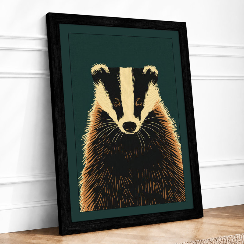 Badger's Gaze Minimalist - Print, Black, A3 - 42.0 x 29.7 cm