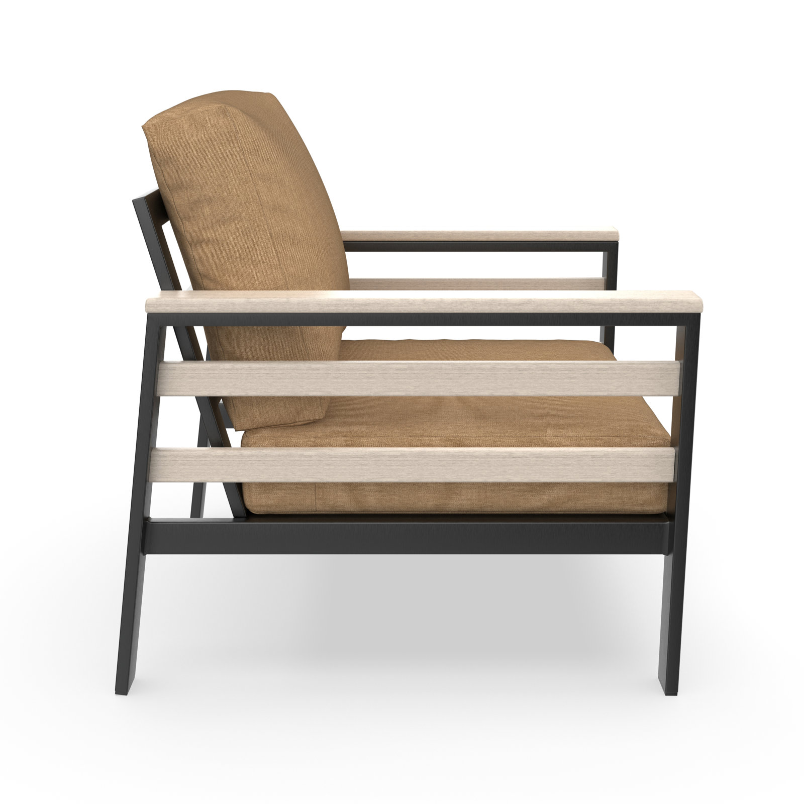 Townsend Patio Chair with Sunbrella® Cushions, White, Sunbrella Cavnas Heather Beige