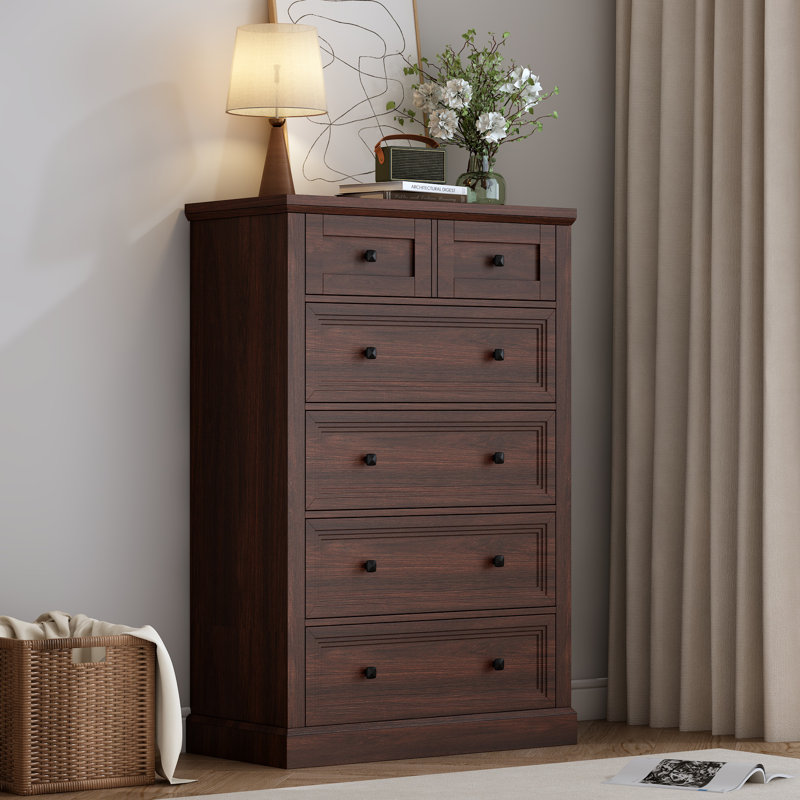 Eurlit Farmhouse 6 Drawer 31.4" W Dresser For Bedroom, Living Room