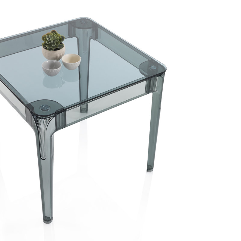 Britani Glass Top Dining Table, Grey