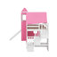 Lit mezzanine simple avec tente et tour