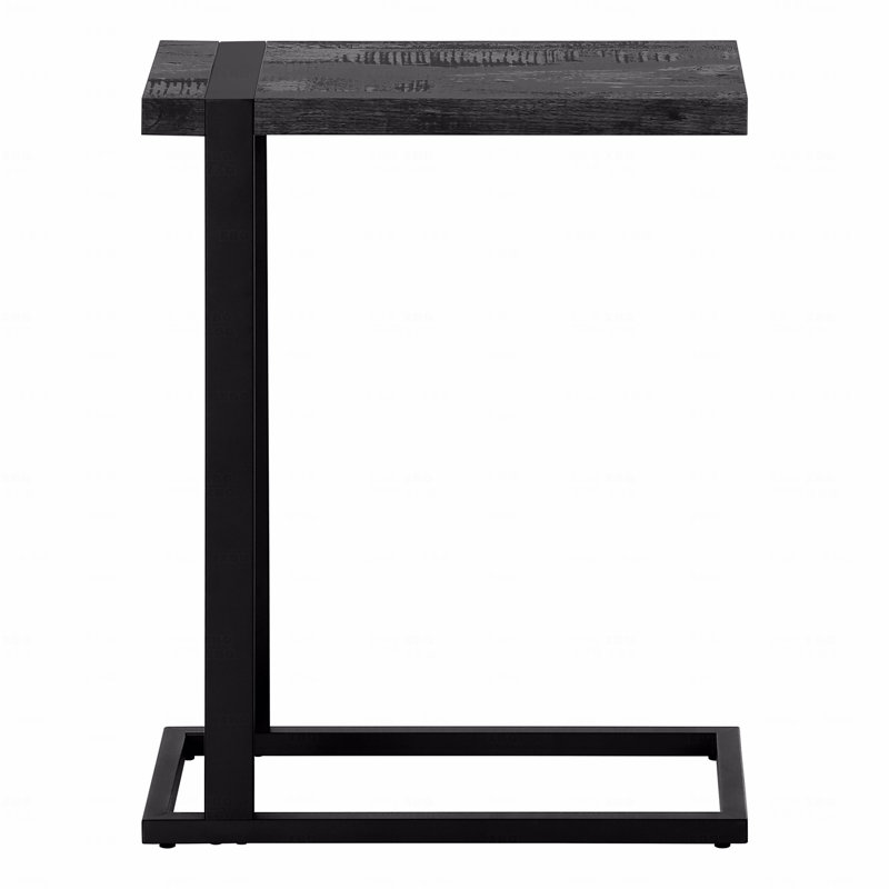 Table d'appoint, en forme de C, bout, côté, stratifié noir Snack, contemporain, moderne, Noir