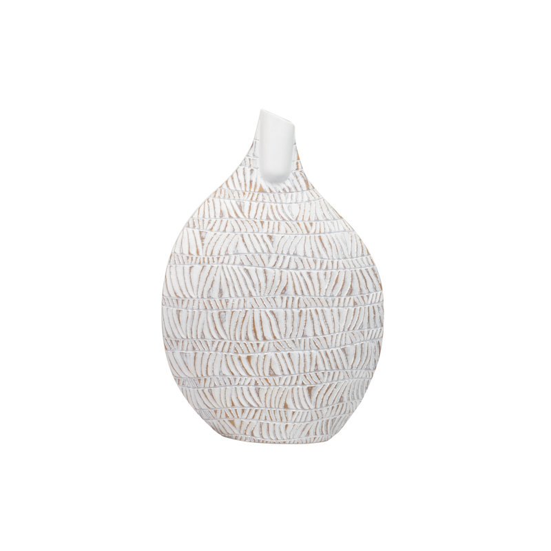 Marrone Brown/White Resin Table Vase, 40 x 40 x 40 Cm
