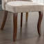 Chaise de salle à manger en rayonne en lin et flocage en lin pour chaise de salle à manger avec pieds en bois massif incurvés-749549620-749549622