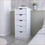 Commodes, commode haute 5 tiroirs Dillon, blanc | Panneau de particules-122056112