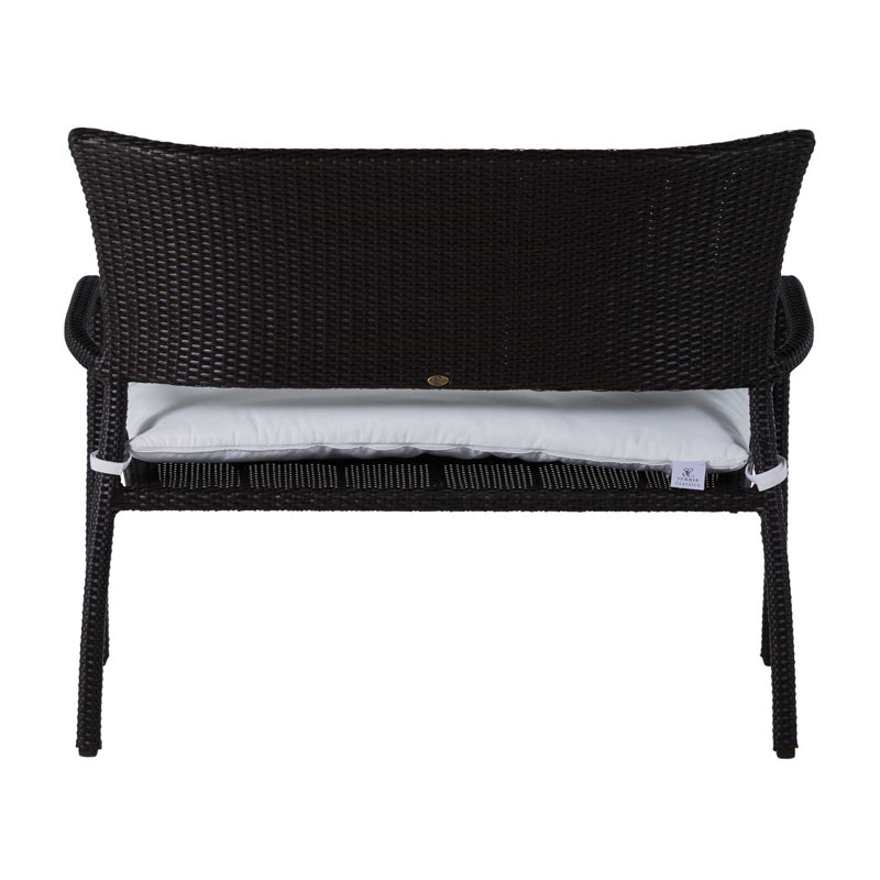Skye Wicker Garden Bench, Skye #2 Black Walnut