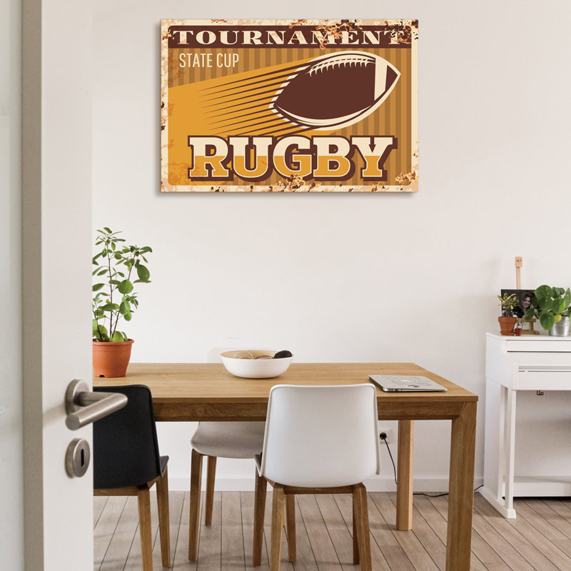 «Rugby» sur, H 12 po x l 18 po