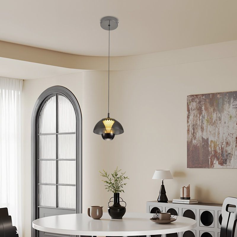 1 - Light Black LED Dome Pendant