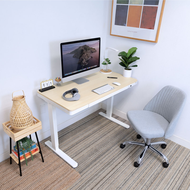 Adjustable Height Solid Wood Steel Standing Desk