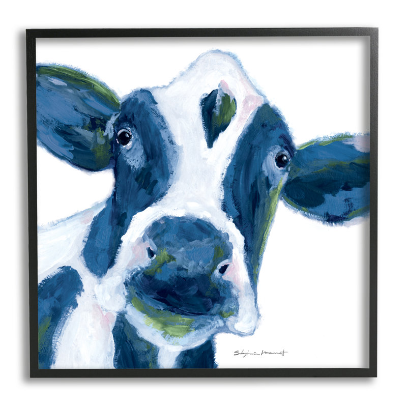 «Country Cow Face Farm Farm», impression, Giclée encadrée noir minuit, H 12 po x l 12 po x P 1,5 po