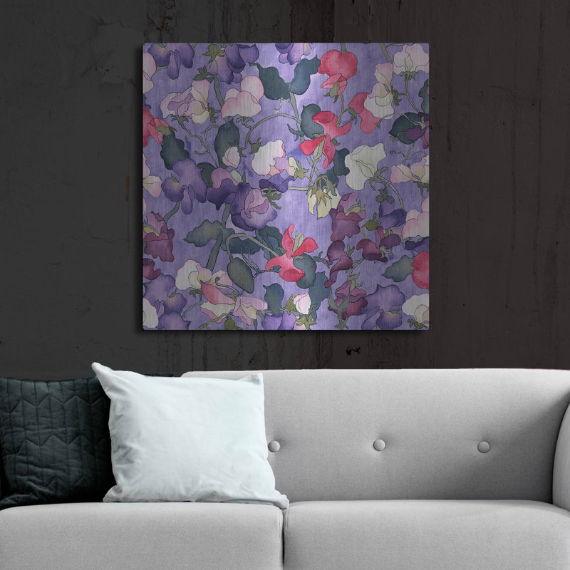 «Sweet Peas Motif-lumière» par Carissa Luminess, H 36 po x l 36 po