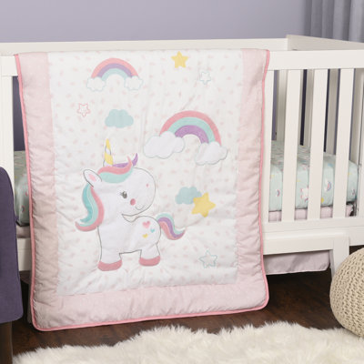 Ensemble de literie pour lit de bébé 4 pièces Rosston Rainbow Skies