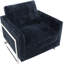 Fauteuil d'appoint Lincoln en tissu avec structure en acier inoxydable et coussin amovible-548877453-576507252
