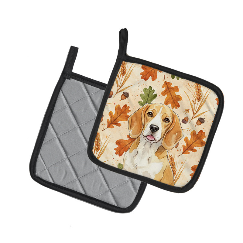 Paire de porte-casseroles citron et blanc Beagle Heirloom