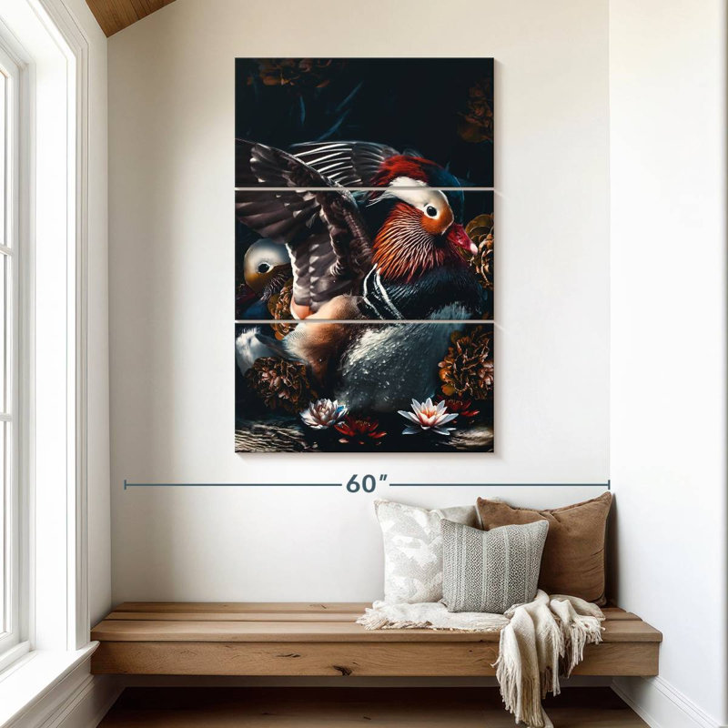 Brampt Dark Mandarin Ducks, 50" H x 32" W