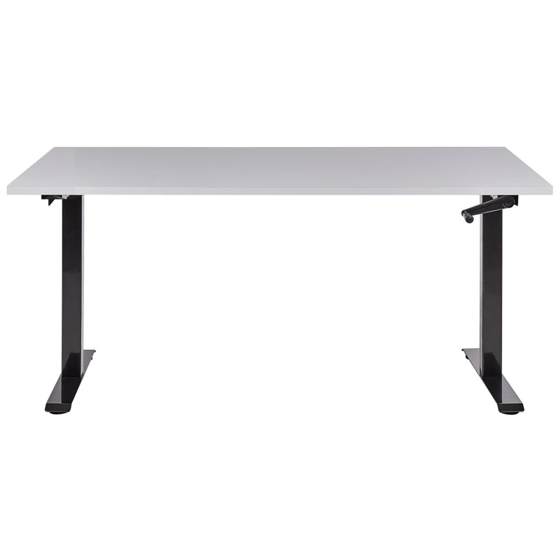 Nateasha Adjustable Height Steel Standing Desk, 119cm H x 160cm W x 72cm D, Black, Grey