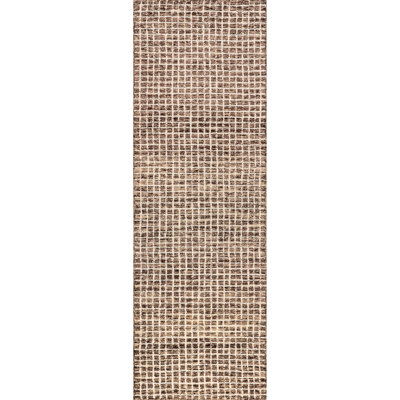 Winfield Katasha Checked Wool Brown Area Rug