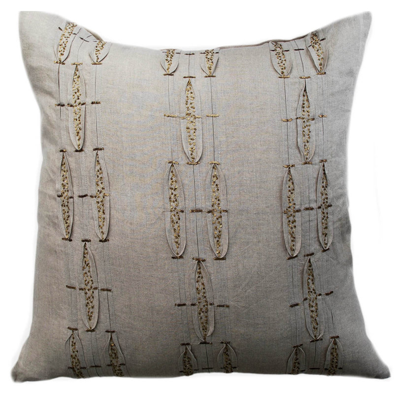 Lino Square Linen Pillow Cover and Insert, Natural