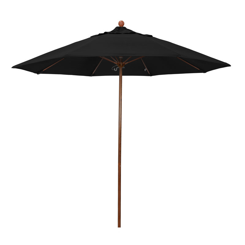 9 pi. Parasol commercial en fibre de verre pour parasol en oléfine, Toile Sunbrella® noir