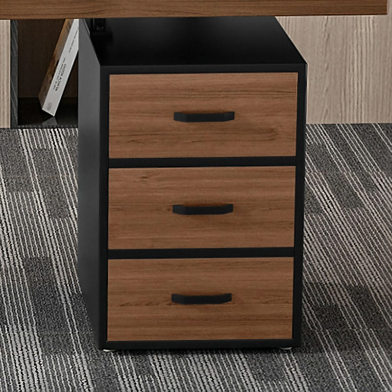 Bureau de direction rectangulaire en bois massif avec tiroirs Nut-brown, 29.53" H x 55.12" W x 27.56" D, Retour à droite