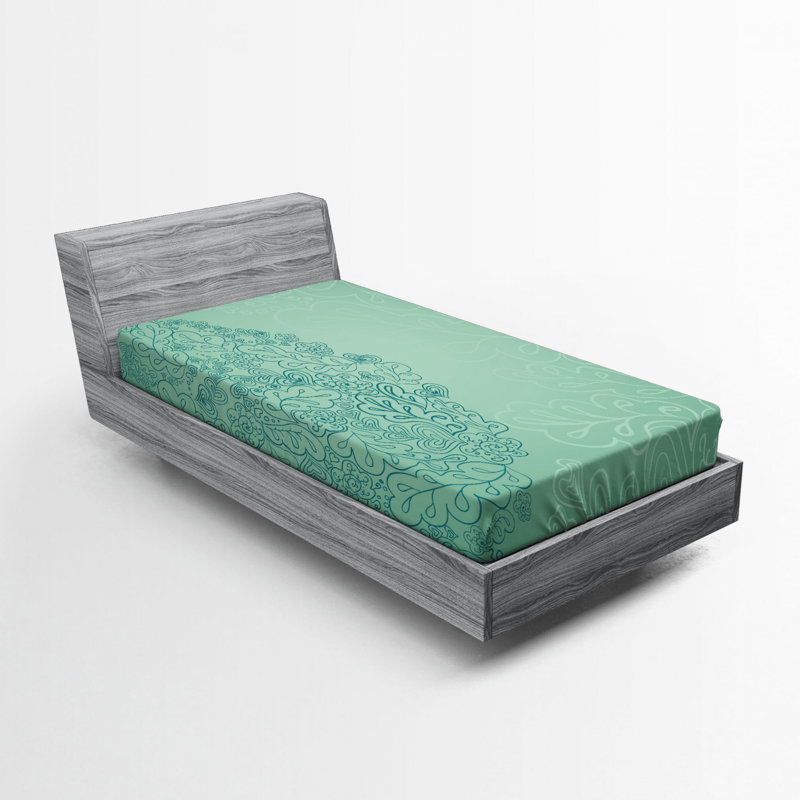 Microfiber Floral Fitted Sheet, Twin Fitted Sheet