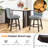 27" Swivel Bar Stools With Rubber Wood Legs Upholstered Linen Bar Chairs-977598740-977598743