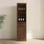 Brown Walnut Colour Modular Wine Bar Cabinet With Storage Shelves With Hutch For Dining Room