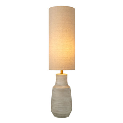 Kyondra Ceramic Floor Lamp with Linen Shade, Sand