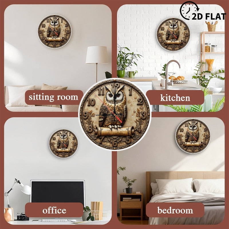 Horloge murale hibou