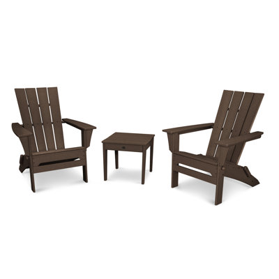 POLYWOOD Quattro Folding Chair 3-Piece Adirondack Set