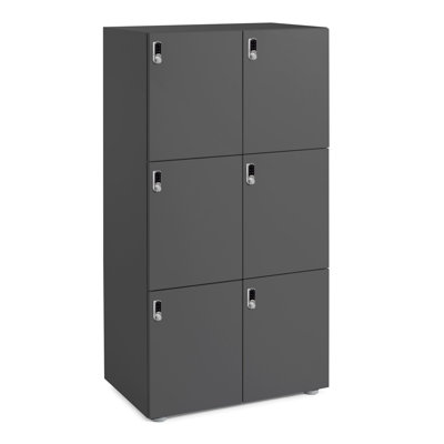 Casier Stash 6 portes, numérique, gris anthracite