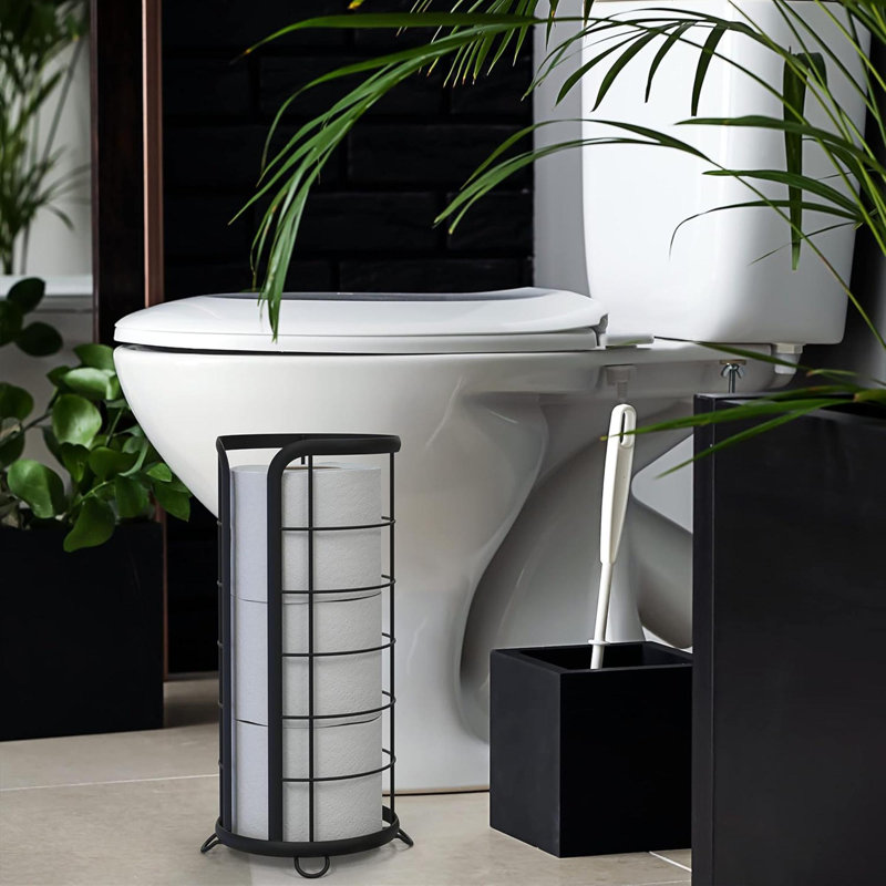 Porte-papier hygiénique tendance, organisateur de papier hygiénique sur pied, solution de rangement minimaliste, design moderne et élégant