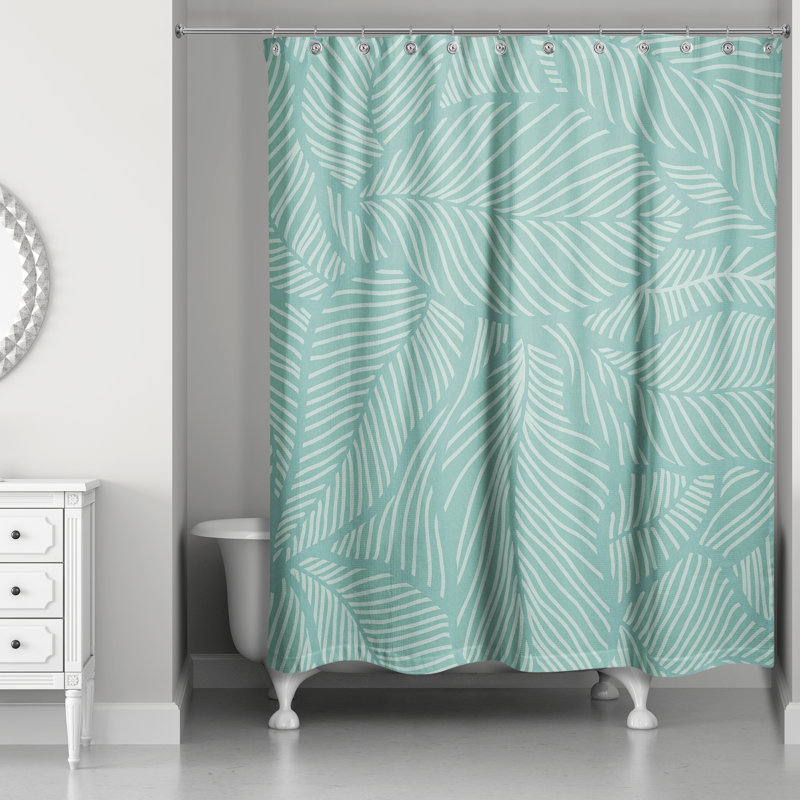 Rideau de douche simple Krol, Motif floral jaune