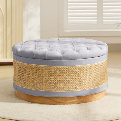 Tufted Upholstered Storage Ottoman