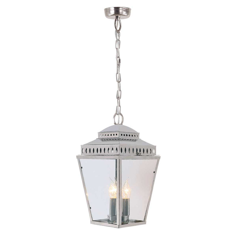 Ville 3 - Light Outdoor Hanging Lantern, Polished Nickel