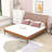 Wood Platform Bed with Headboard-585160793-585160798
