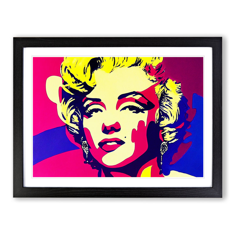 Pop Marilyn Monroe Vol.3 Abstract - Single Picture Frame Print, Black, 46cm H x 64cm W x 2cm D