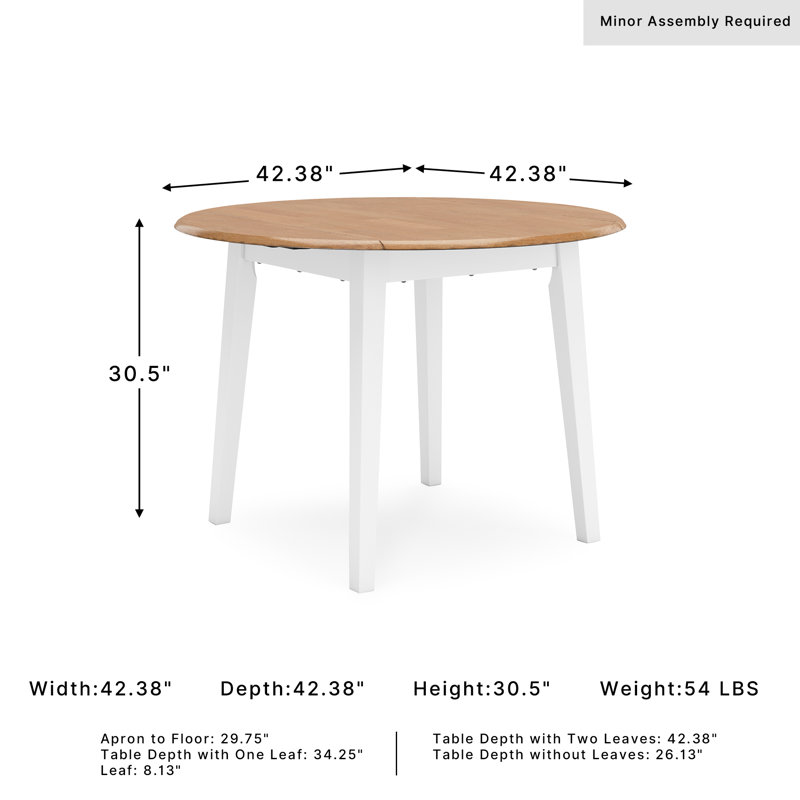 Malkin Dining Drop Leaf Table, White