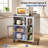 Stainless Steel Rolling Storage Cabinet Kitchen Worktable with 3 Acrylic Door Compartments  and Wheels