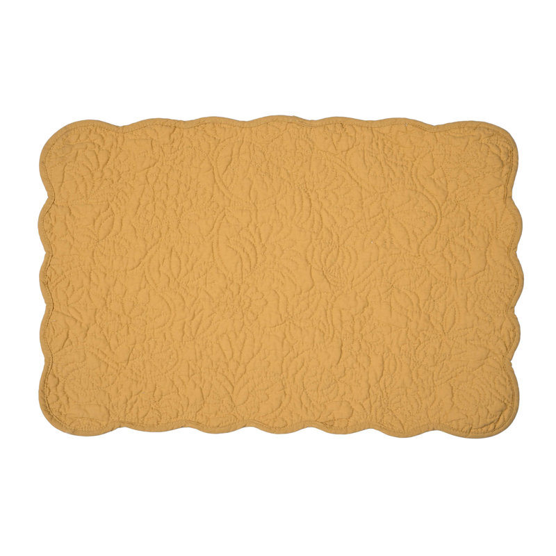 Ensemble de 6 napperons de courtepointe Christiana, Jaune
