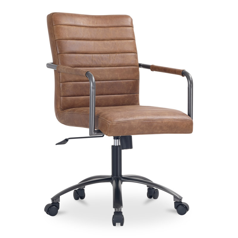 Roy Office Chair Leather, Brown