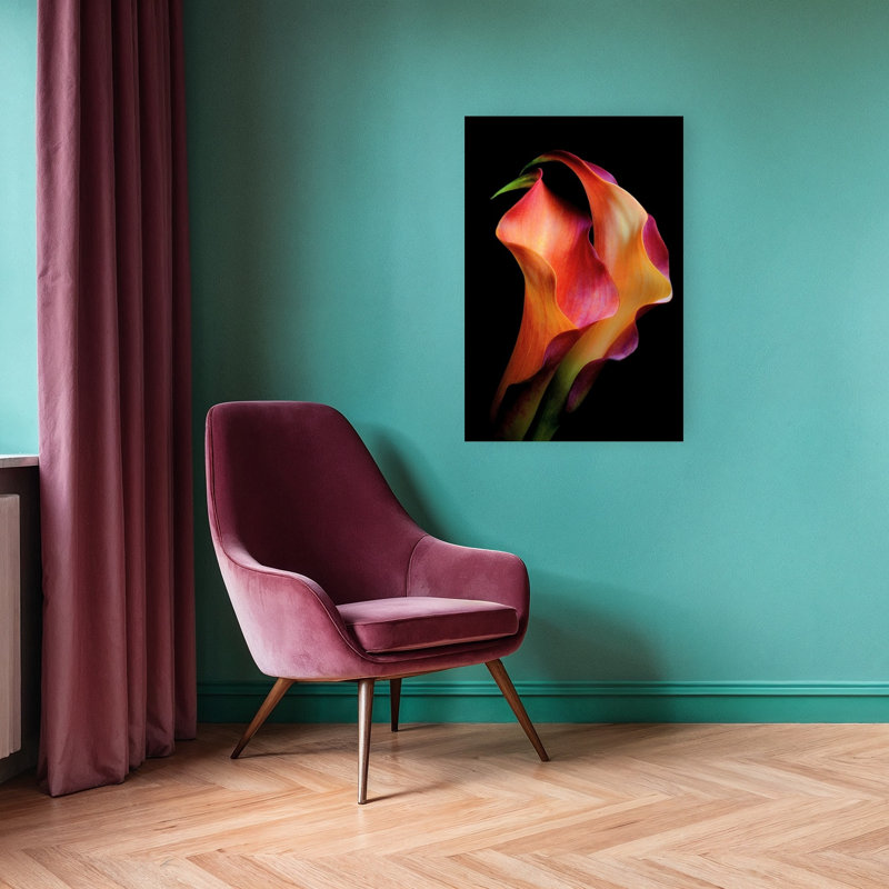 Vibrant Calla Lilies Colorful Delicate Dramatic Lily Flower Wall Art Print 1 Piece Wrapped Canvas Wall Art