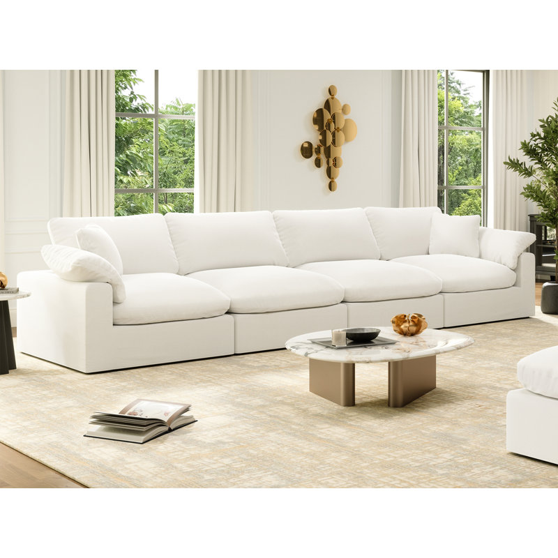 Canapé modulaire Berglund Berglund, H 25,2 po x l 143 po x P 39,3 po, 4, Blanc