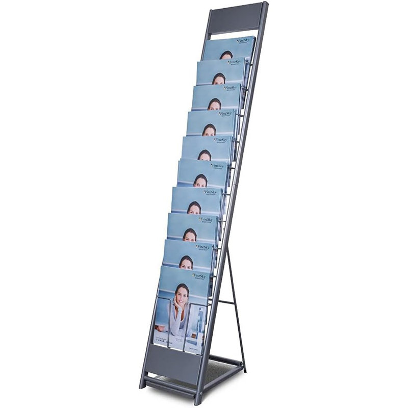 Porte-revues 10 couches - Présentoir 8,6 po x 11 po pour la documentation, les introductions de produits et les espaces de réception publics