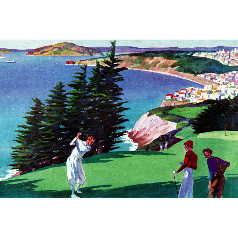 « golfing », reproduction d’impression sur toile, H 20 po x l 30 po x P 1,5 po