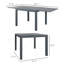 Table de salle à manger extensible pour l'extérieur, table de patio à cadre en aluminium de 41 po et 83 po avec plateau en acier effet bois, table de patio extensible rectangulaire pour 6 à 8 personnes, gris foncé