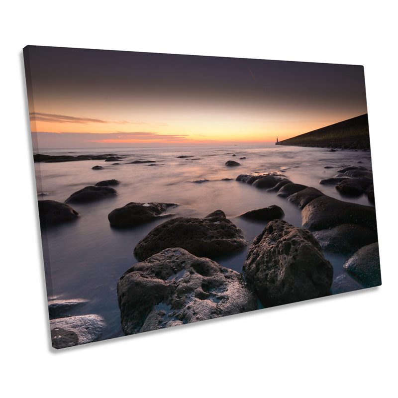 Tynemouth North Pier Lighthouse - Wrapped Canvas Art Prints, 81.3cm H x 121.9cm W